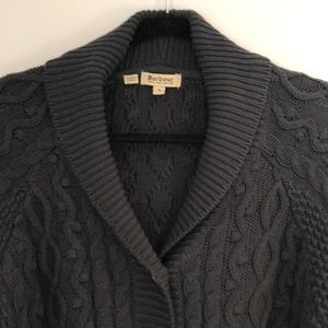 Women’s BARBOUR charcoal grey cardigan sweater 14